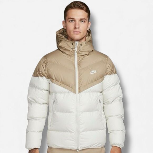 Nike Windrunner Puffer Jacket Mens XXL Tan Cream Storm-Fit Insulated FB8185-247 - Picture 1 of 16